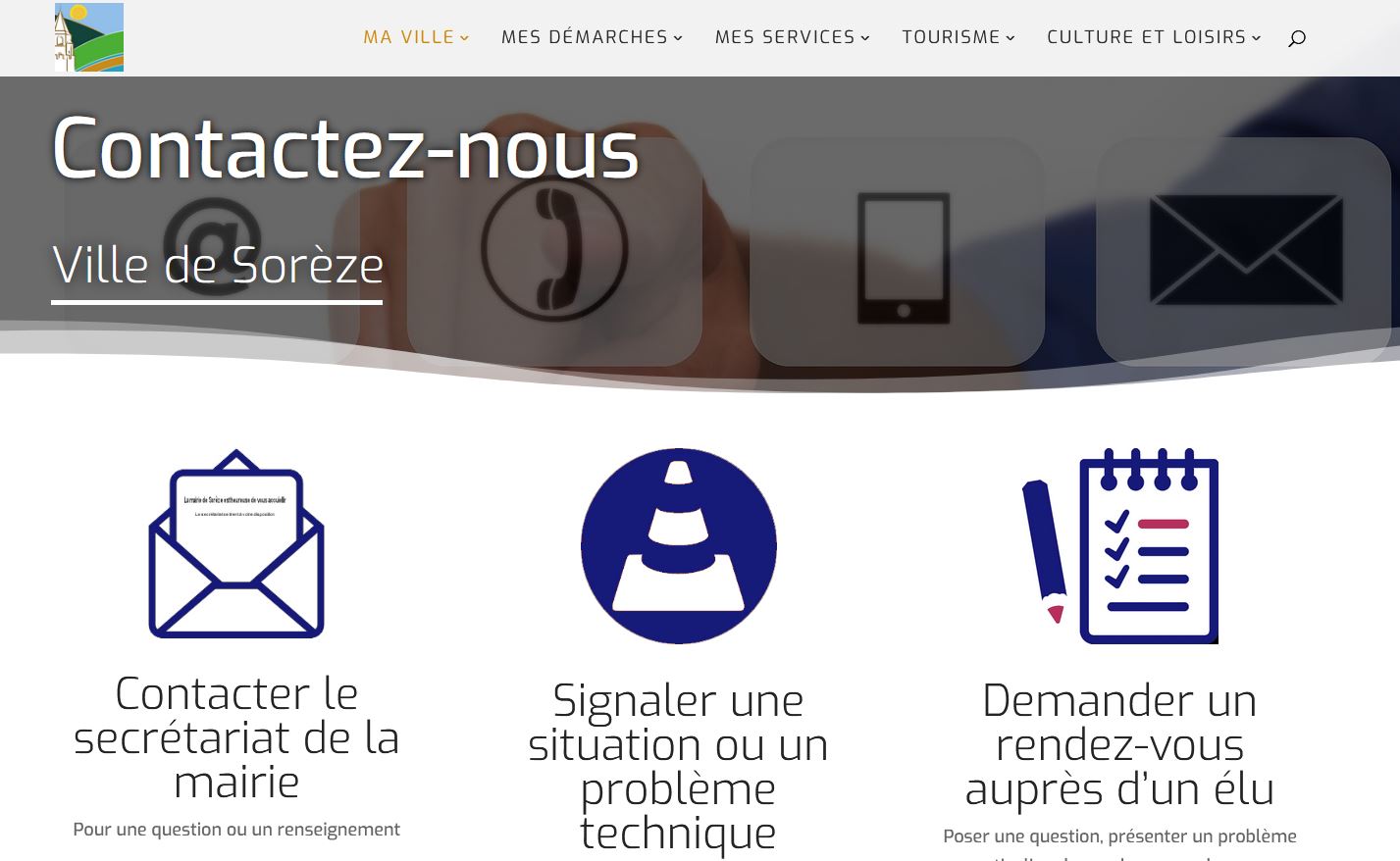 Page Contactez nous