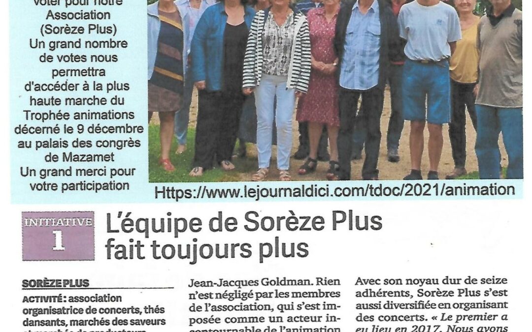 Sorèze Plus nominée aux trophées d&rsquo;Oc