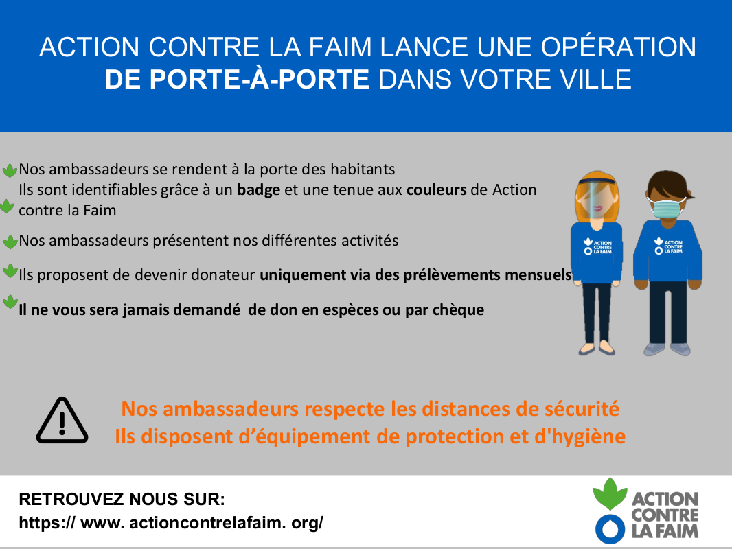 Action contre la Faim : opération de porte-à-porte