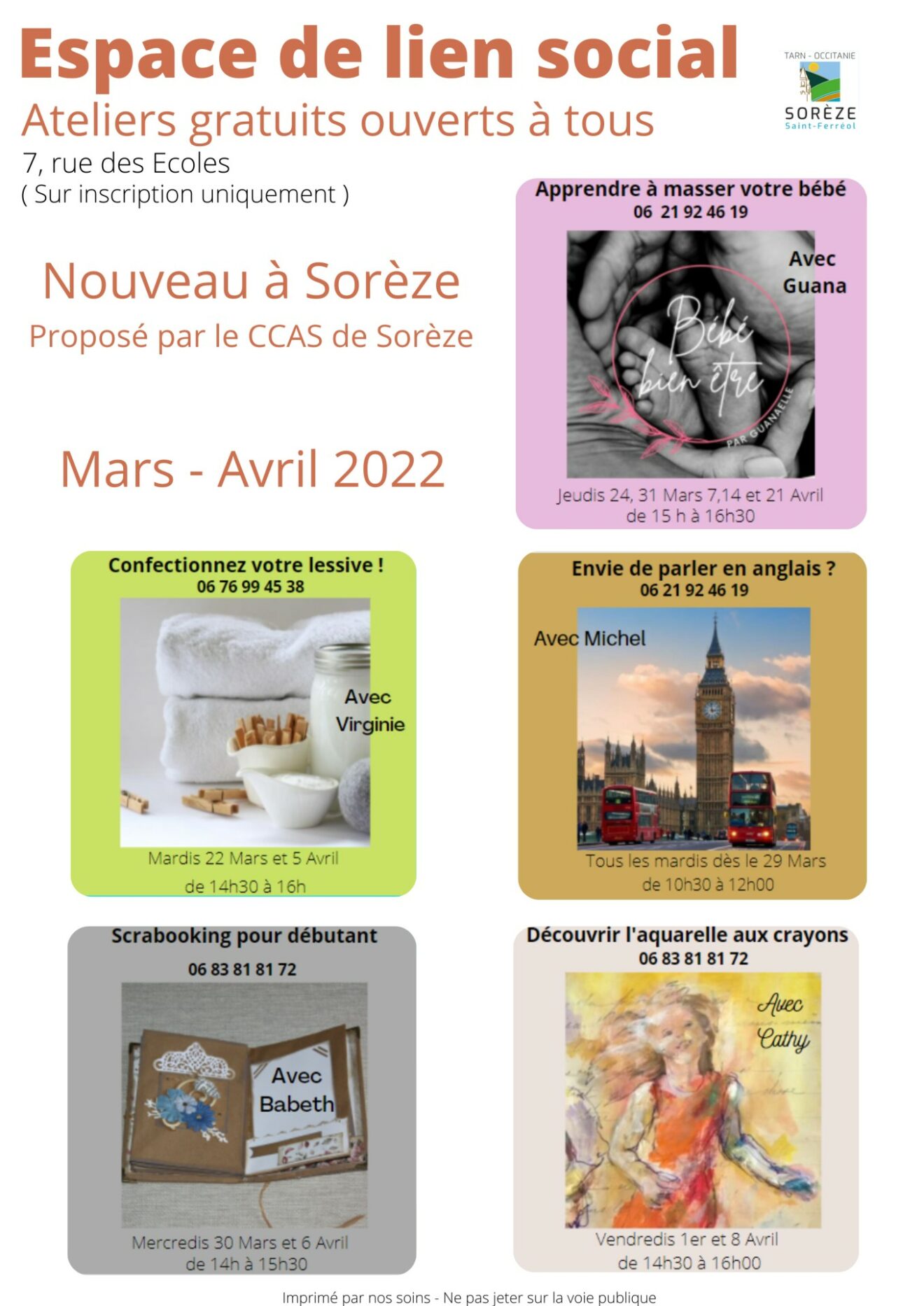 Un nouvel espace de lien social : fonctionnement et agenda mars/avril 2022