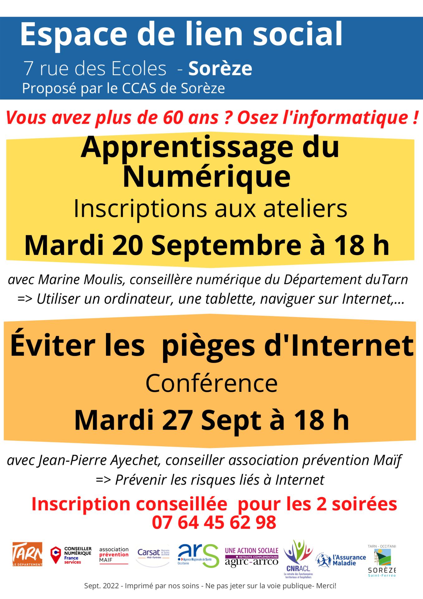 Affiches ateliers numérique 60 ans