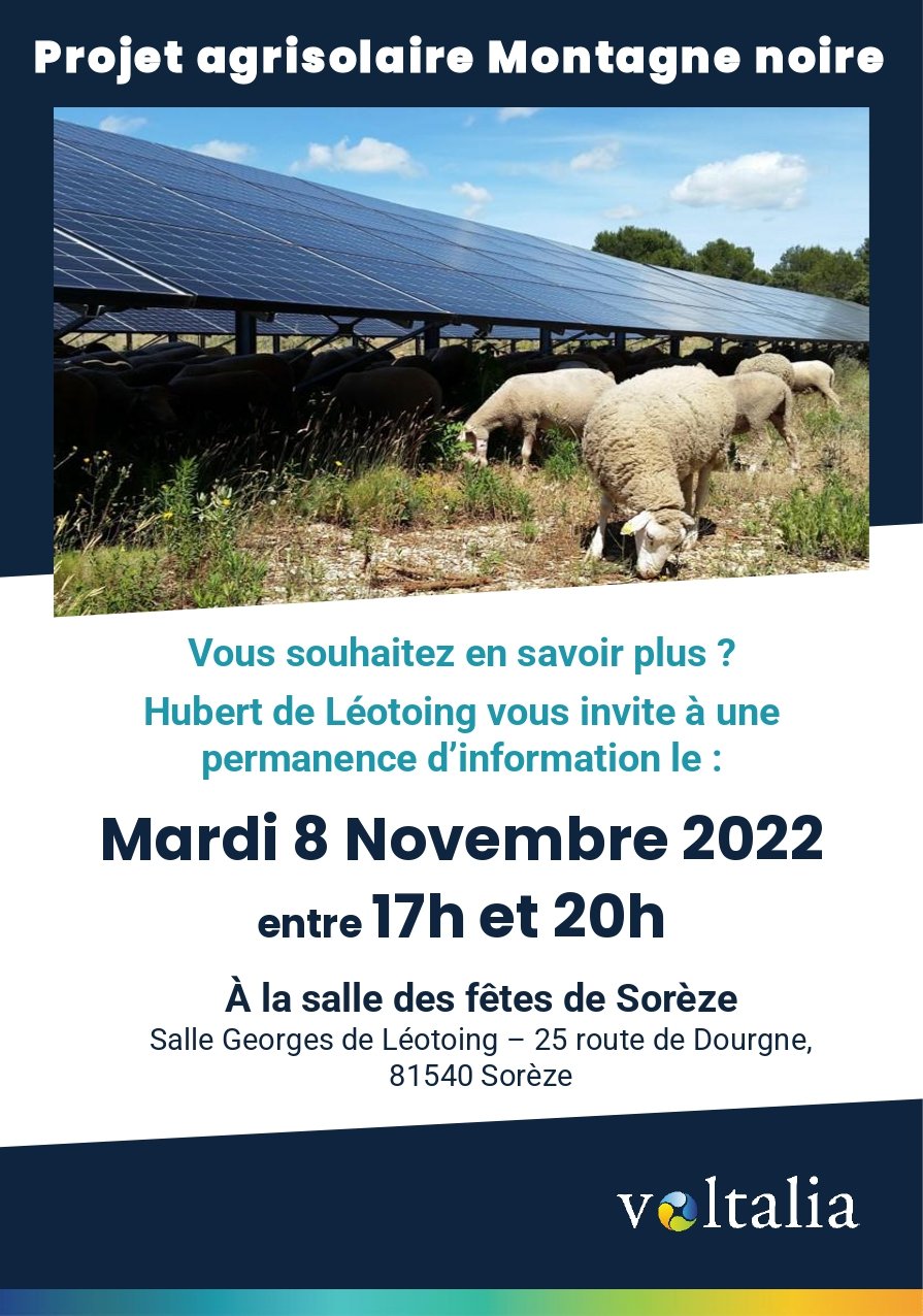 Projet agrisolaire de la Montagne Noire : invitation à la concertation