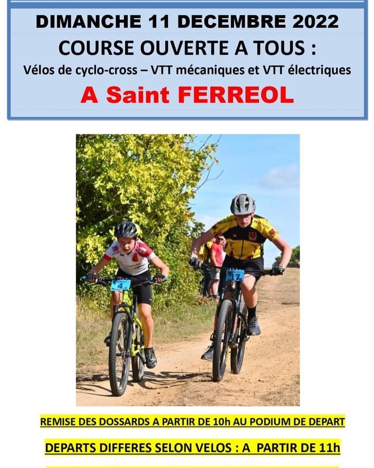 Cyclo-cross - VTT mécaniques et électriques : course ouverte à tous