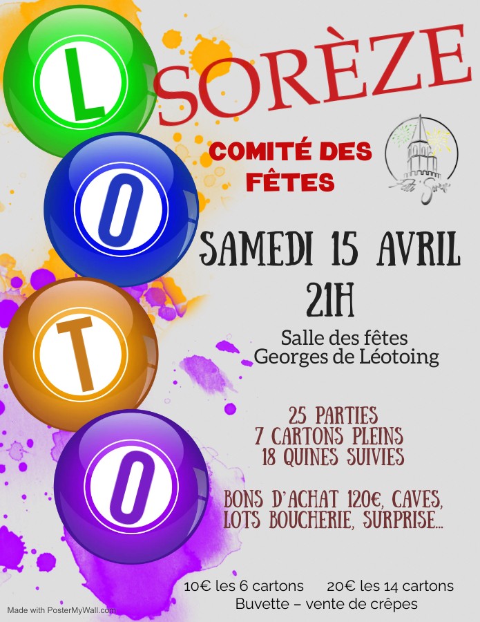 Loto du Comité de Fêtes de Sorèze - Sam. 15 avril