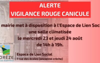 Canicule : ouverture de l’Espace de Lien Social climatisé