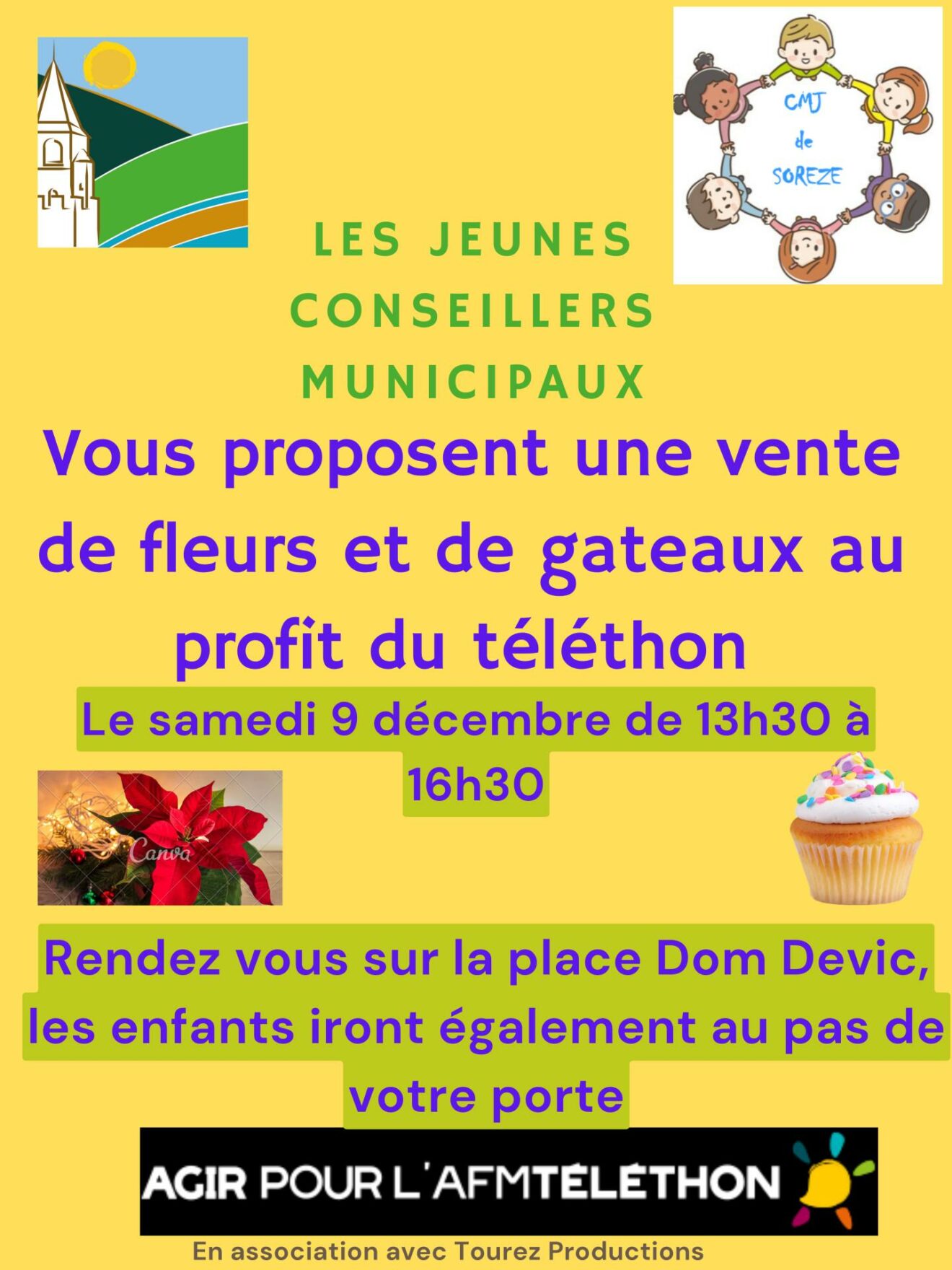 Téléthon : vente de fleurs et gateaux