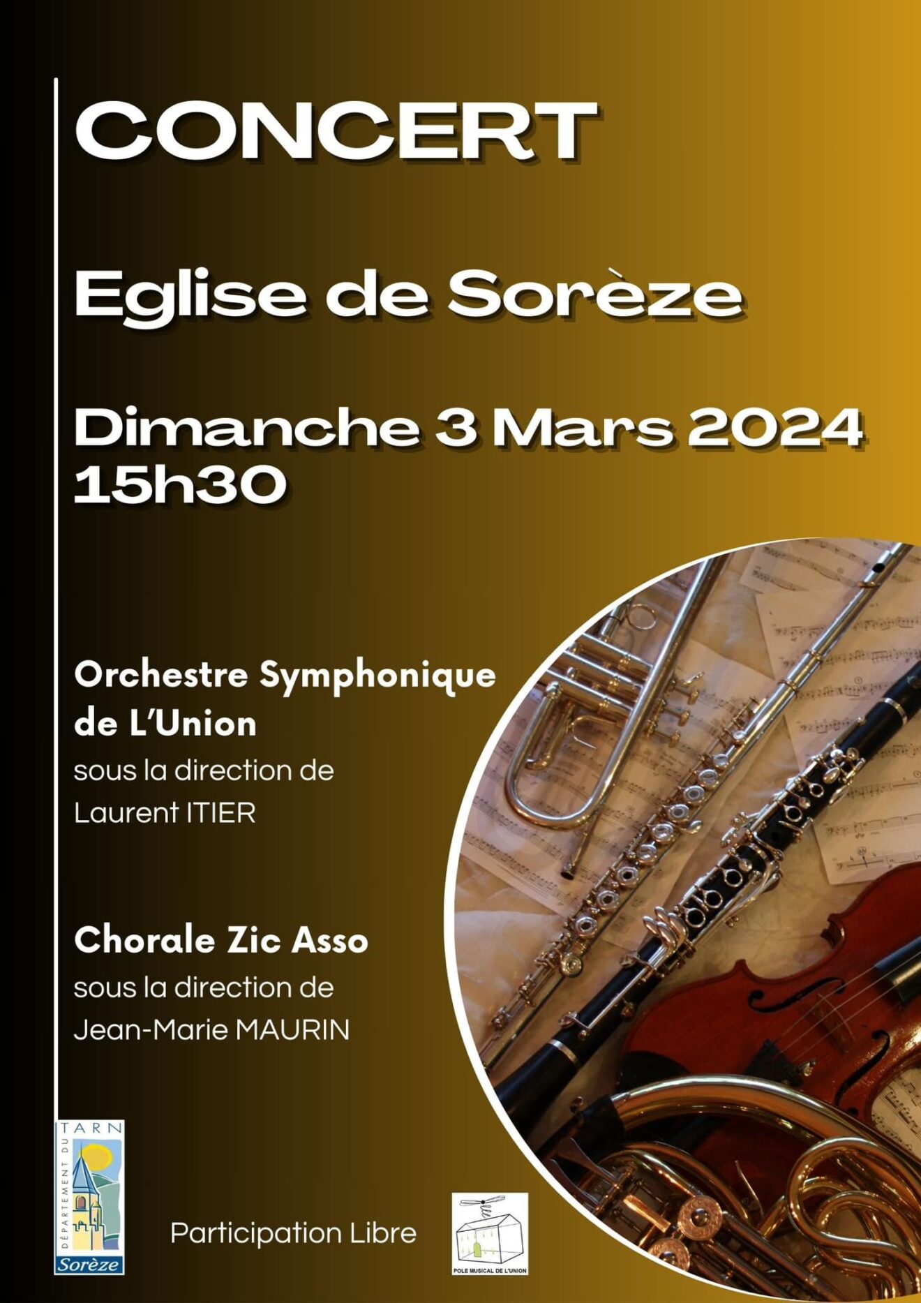Concert Orchestre Symphonique de l'Union et Chorale Zic Asso