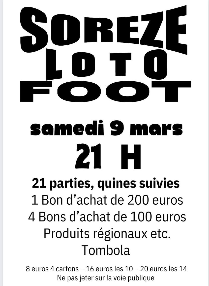 LOTO du FOOT - Samedi 9 mars