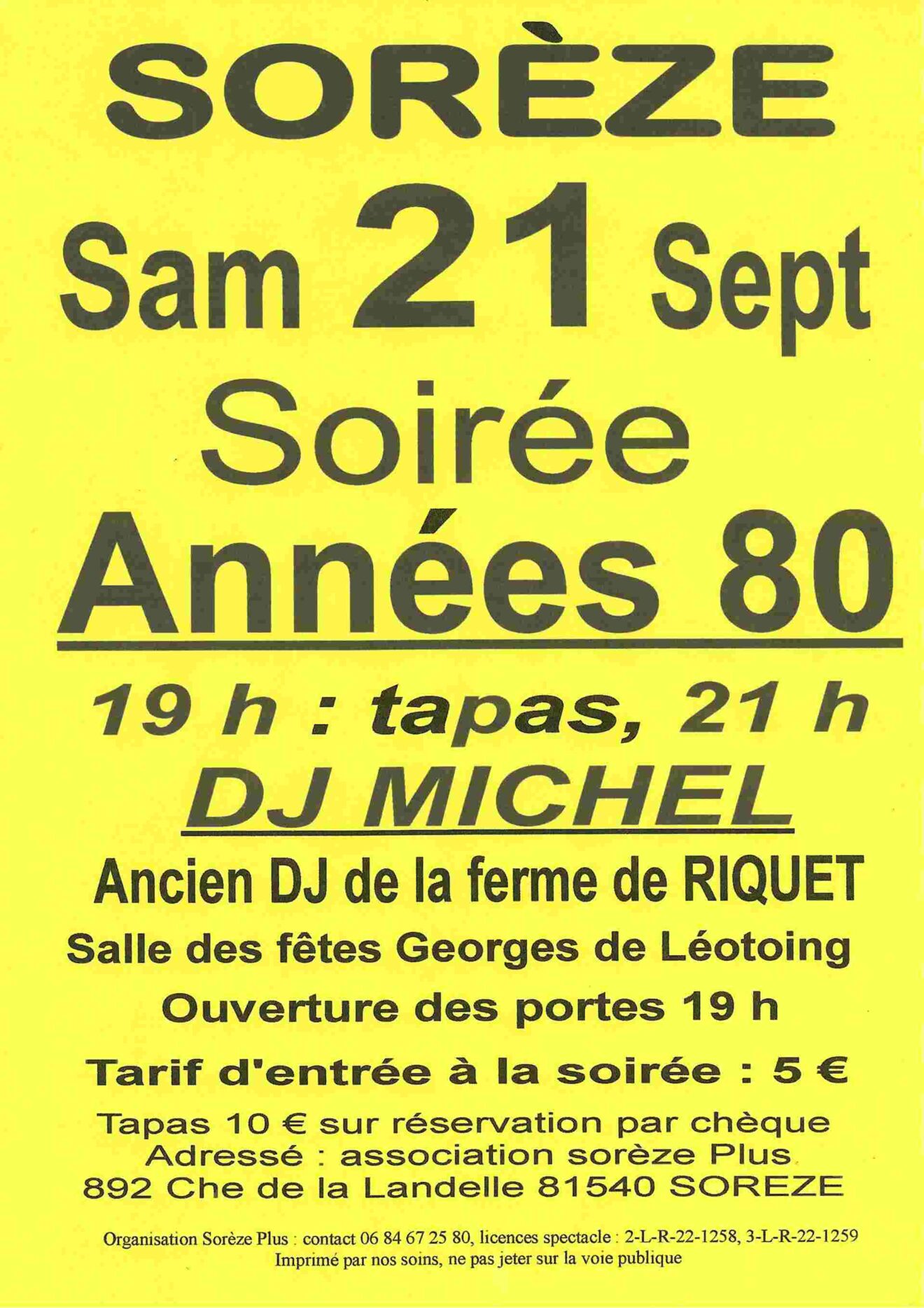 Soirée années 80 avec DJ Michel