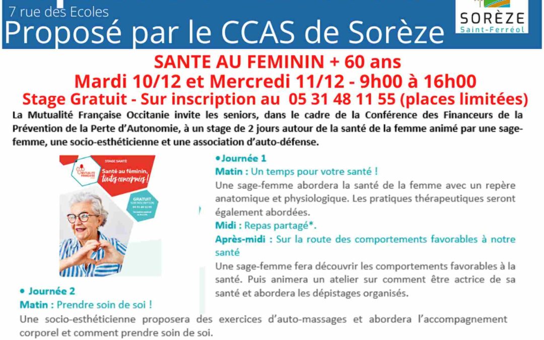 Stage santé au féminin à Sorèze