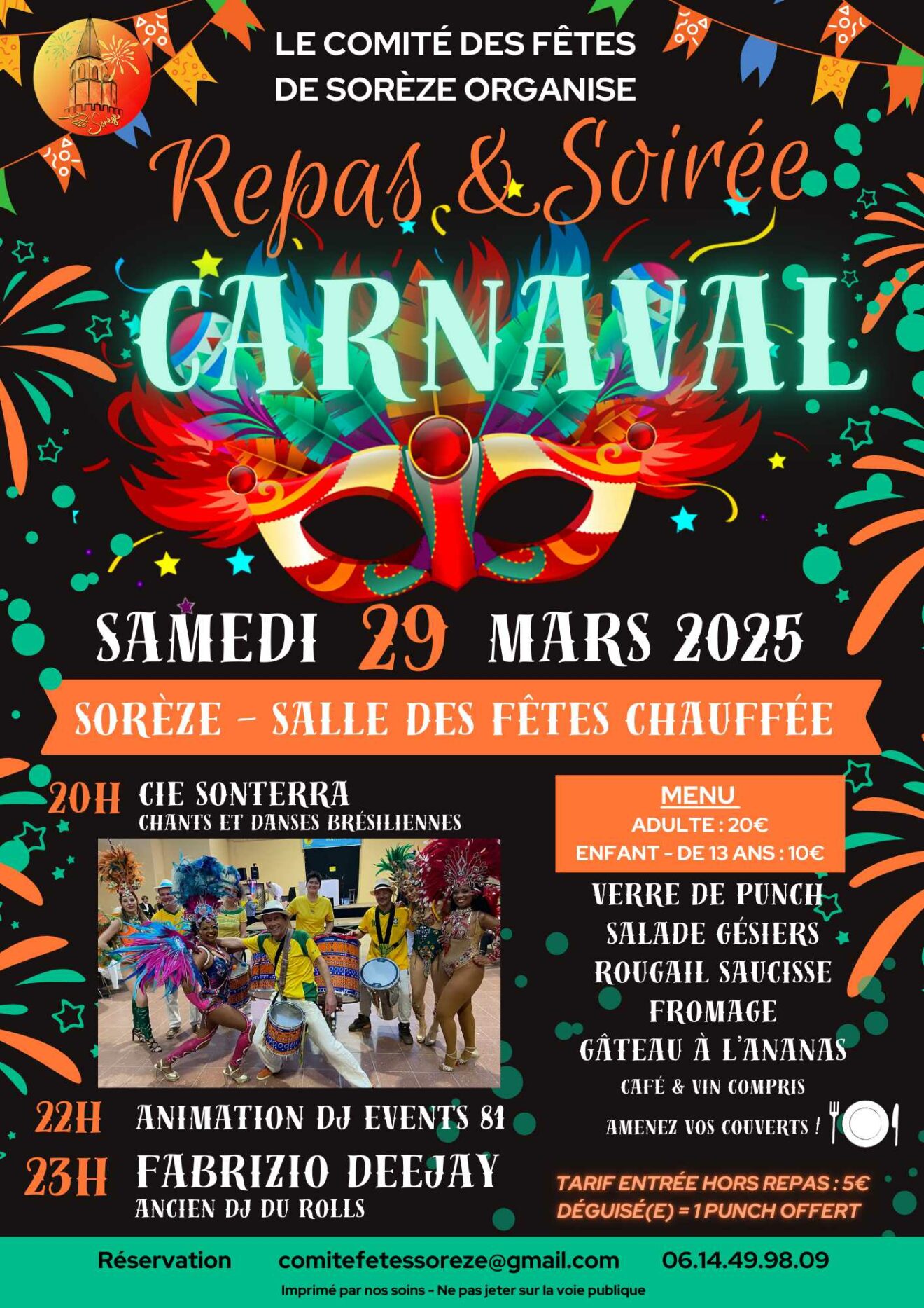 Carnaval : Repas et Soirée