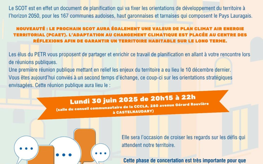Réunion publique : préparer ensemble l’avenir du Lauragais