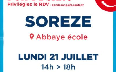 Don du sang à Sorèze – 21 juillet 2025