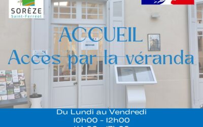 Accueil de la mairie – Accès modifié durant les travaux