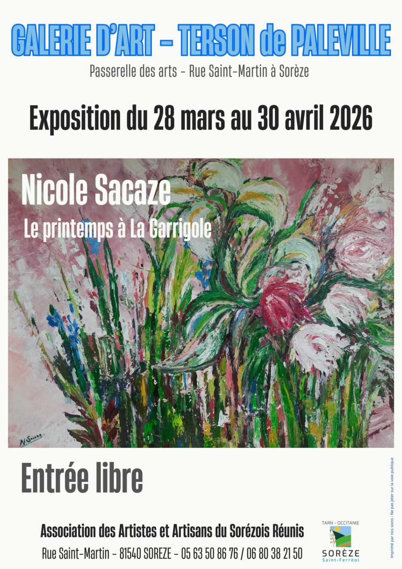 Exposition Galerie d'art Terson de Paleville