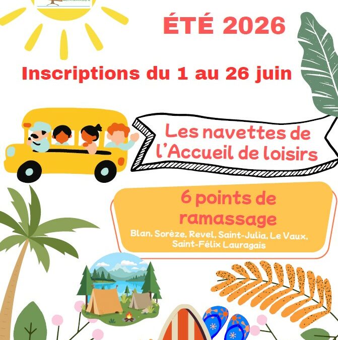 Accueil de loisirs intercommunal – été 2026 inscriptions